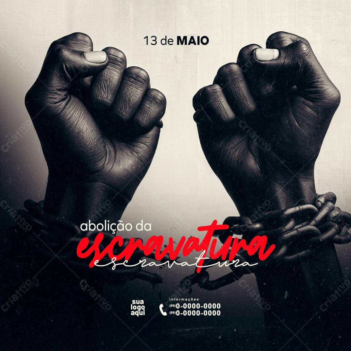 Poster Dia da Abolição da Escravatura PSD Editável