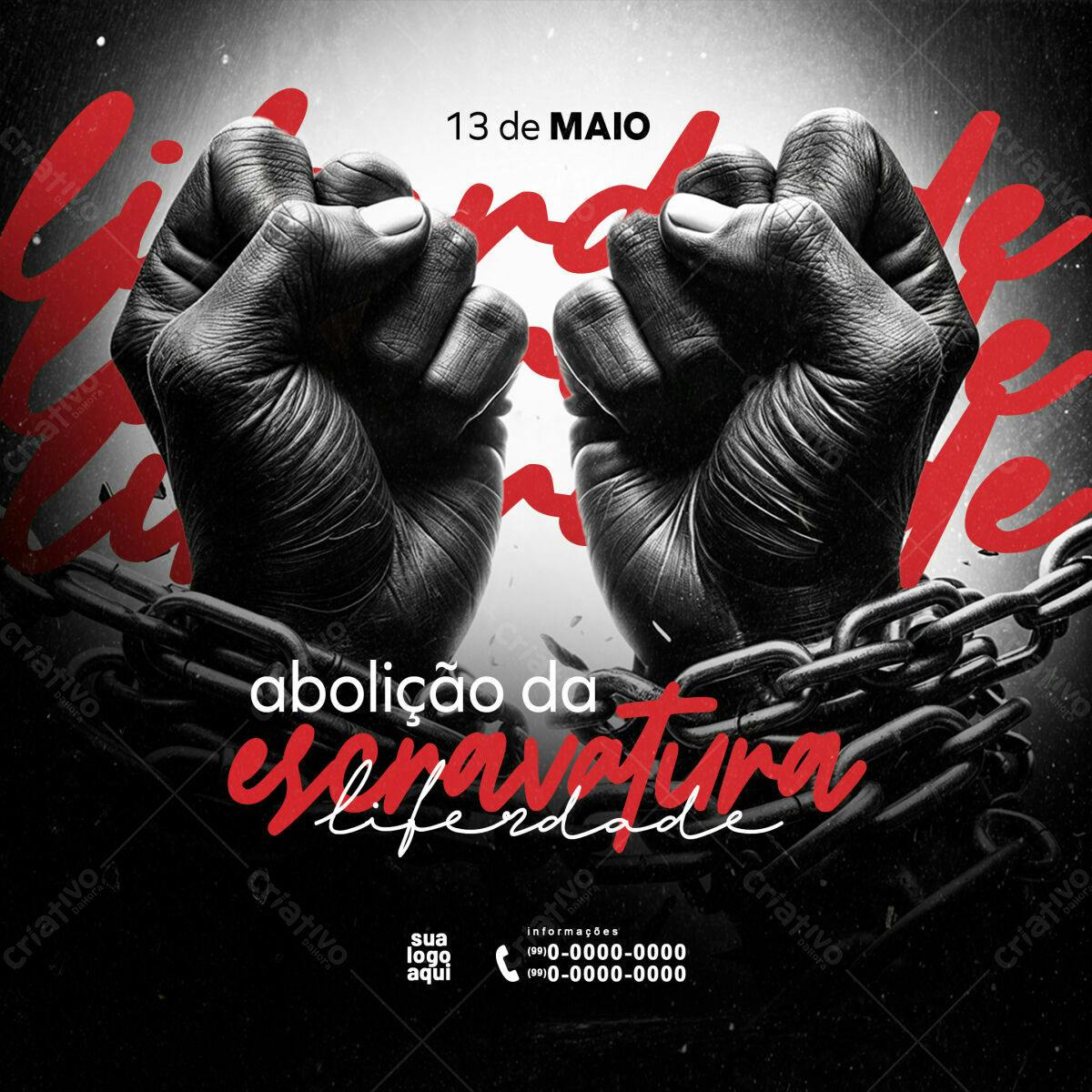 Flyer Dia da Abolição da Escravatura PSD Editável