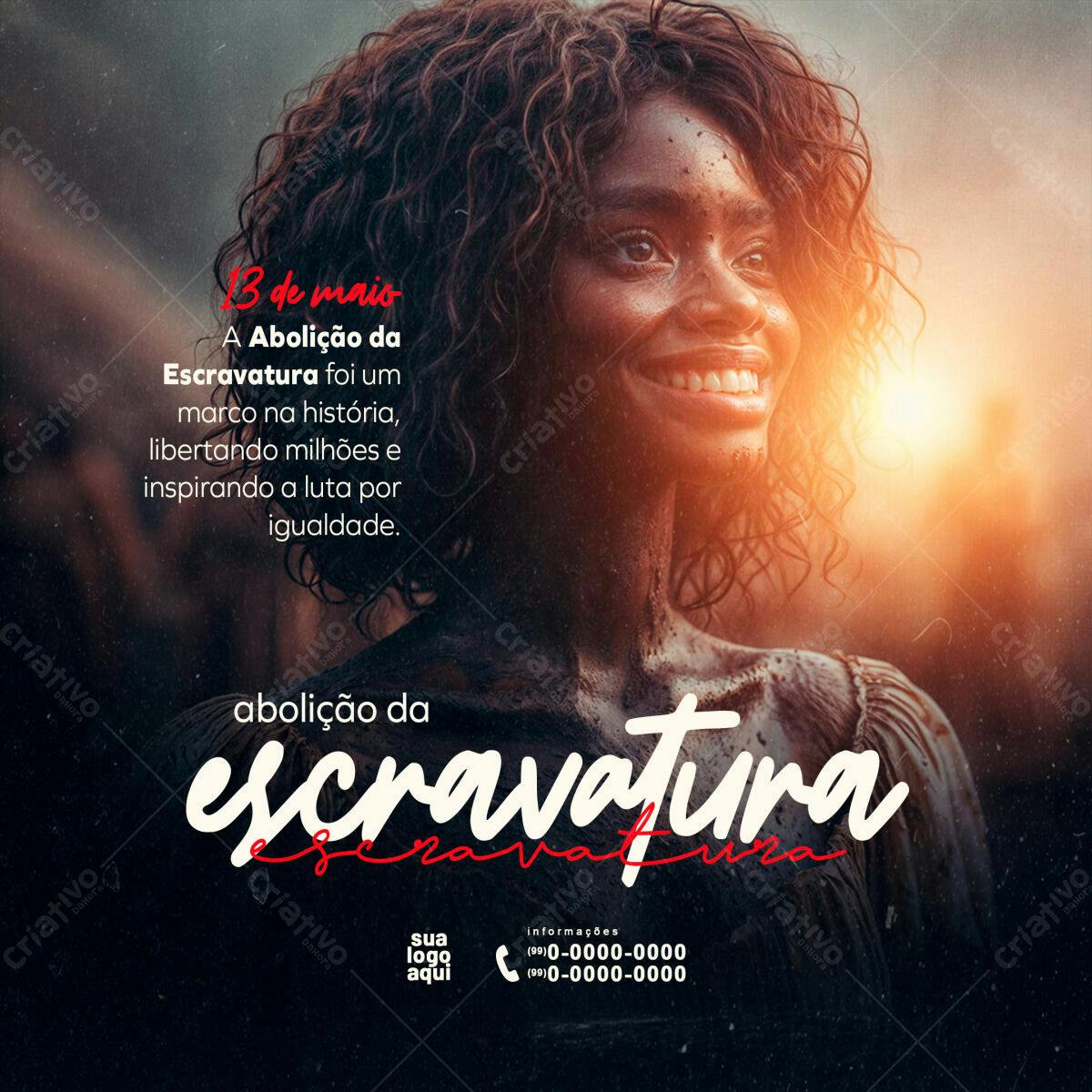 Post para o Dia da Abolição da Escravatura PSD Editável