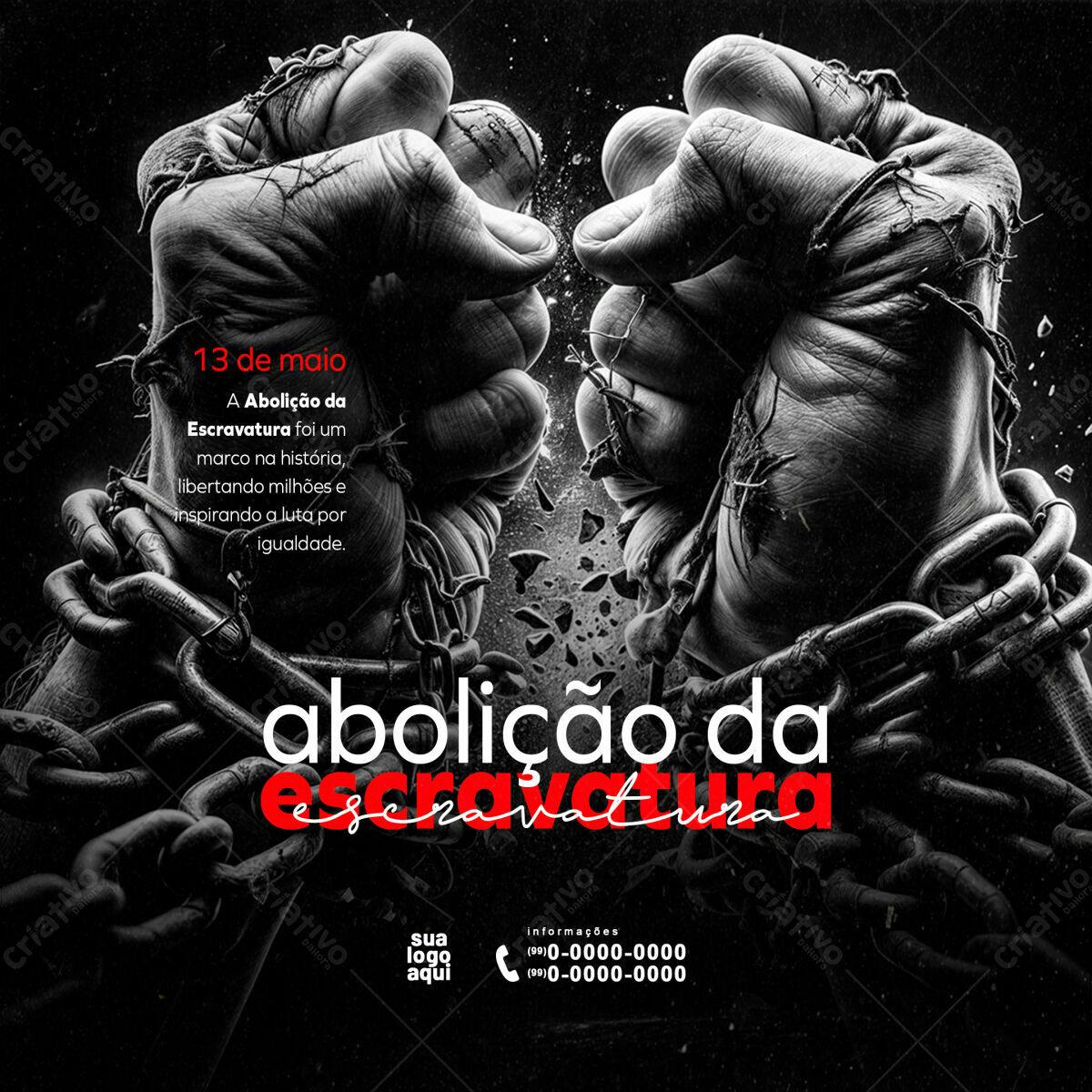 Flyer Dia da Abolição da Escravatura PSD Editável