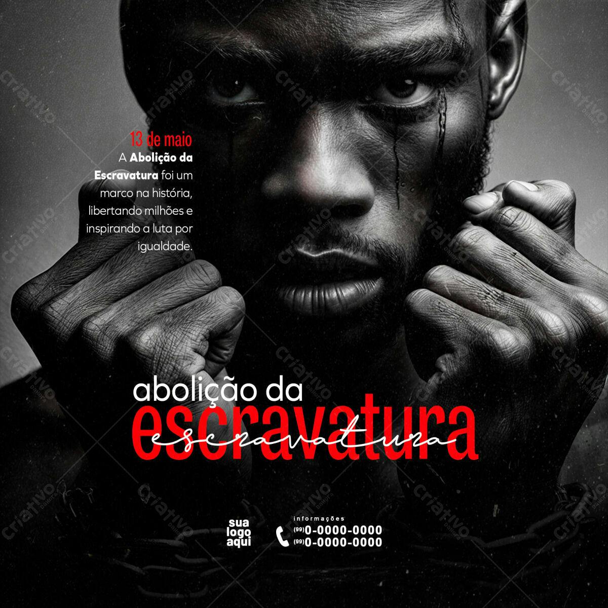 Flyer Dia da Abolição da Escravatura PSD Editável
