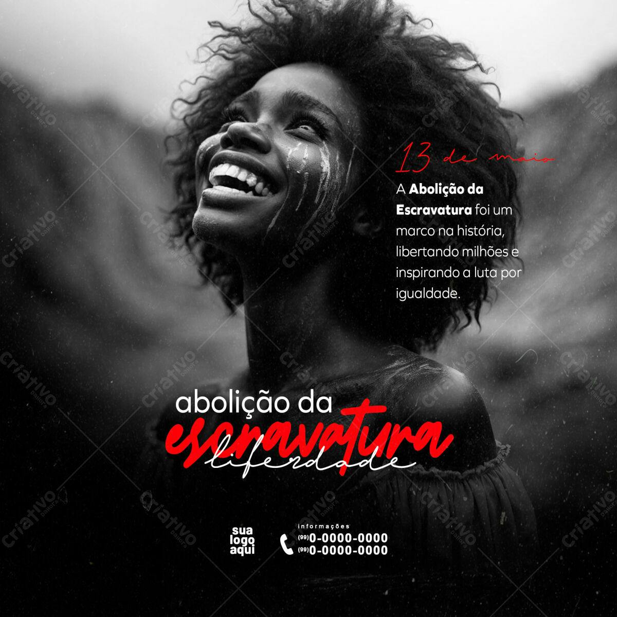 Post para o Dia da Abolição da Escravatura PSD Editável