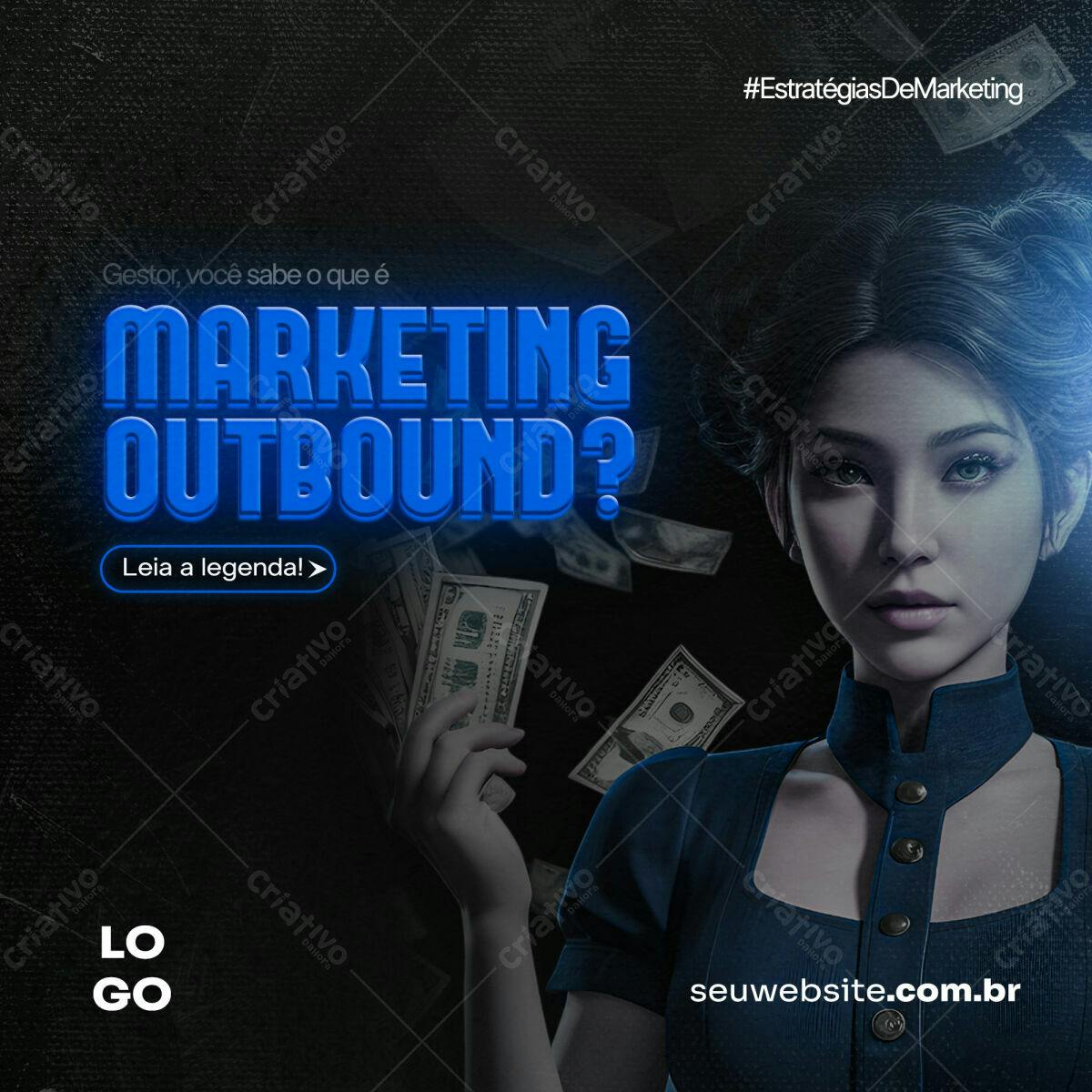 Post para Marketing Outbound PSD Editável