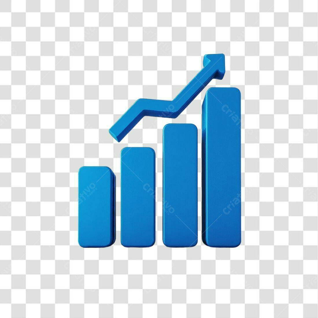 Ícone gráfico de crescimento azul PNG com fundo transparente