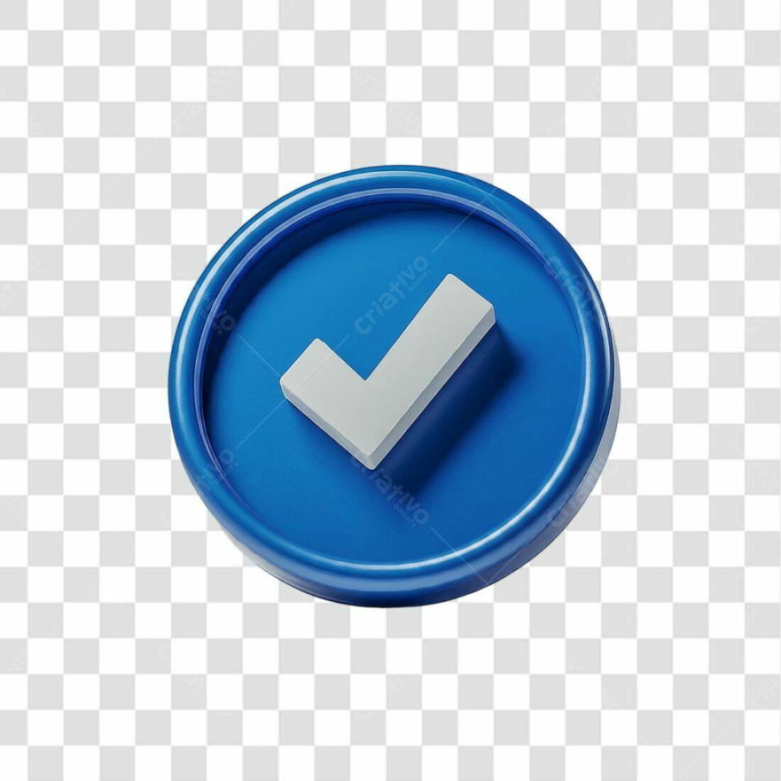 Ícone de Check Azul PNG com fundo transparente