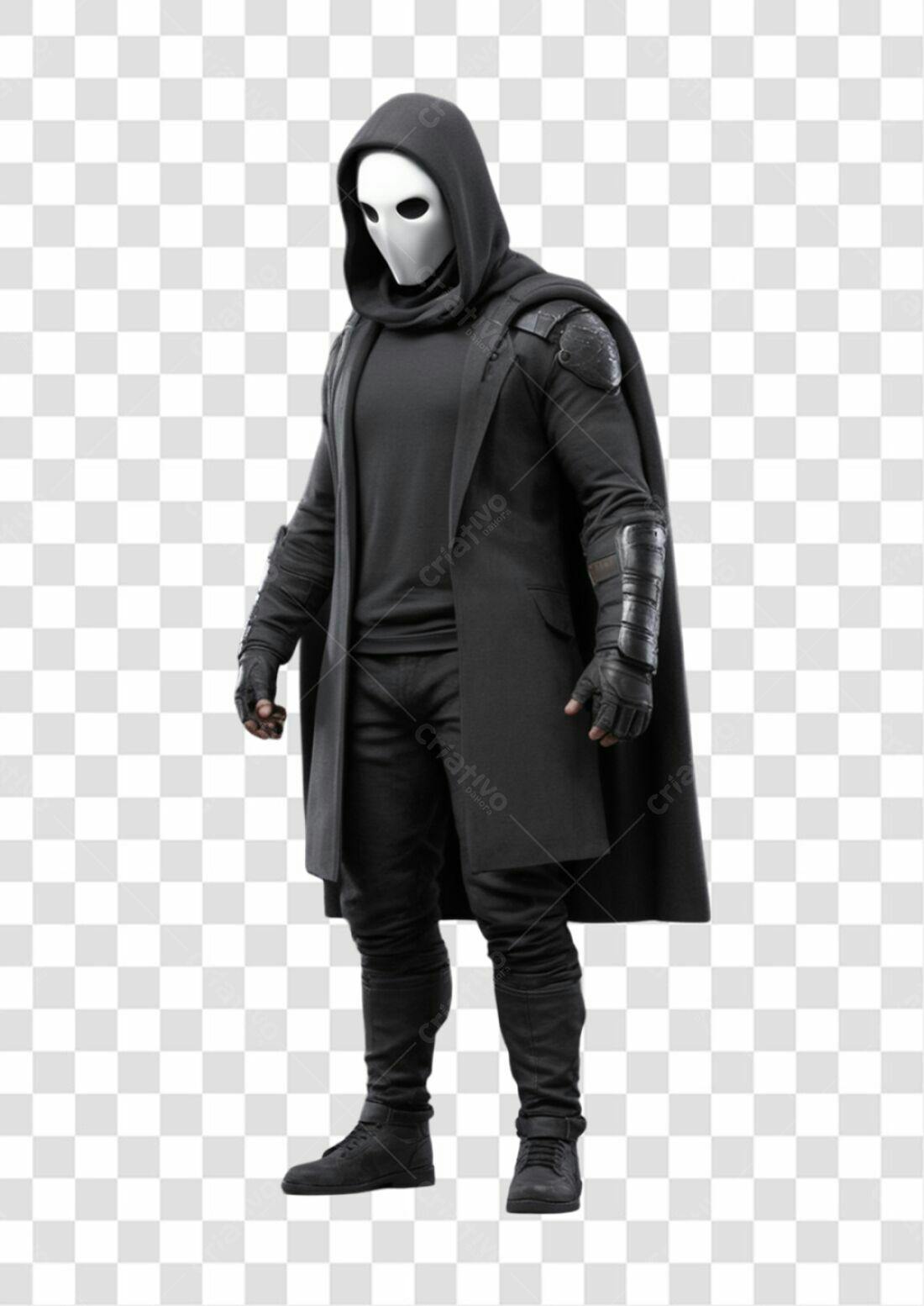 Icone personagem misterioso PNG com fundo transparente