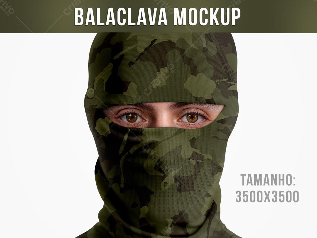 Mockup Balaclava Camuflada Realista