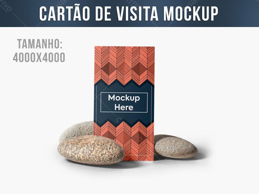 Cartão De Visita Mockup Com Pedra