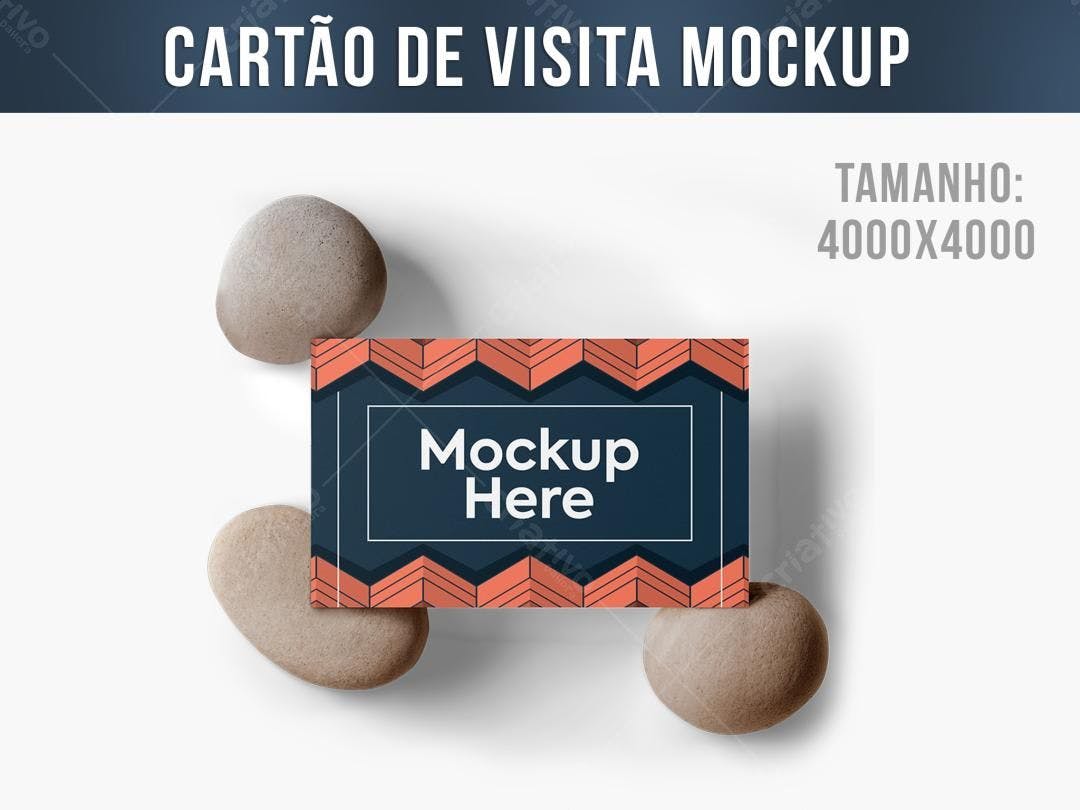 Mockup Cartão de Visita Moderno: Azul Marinho e Coral