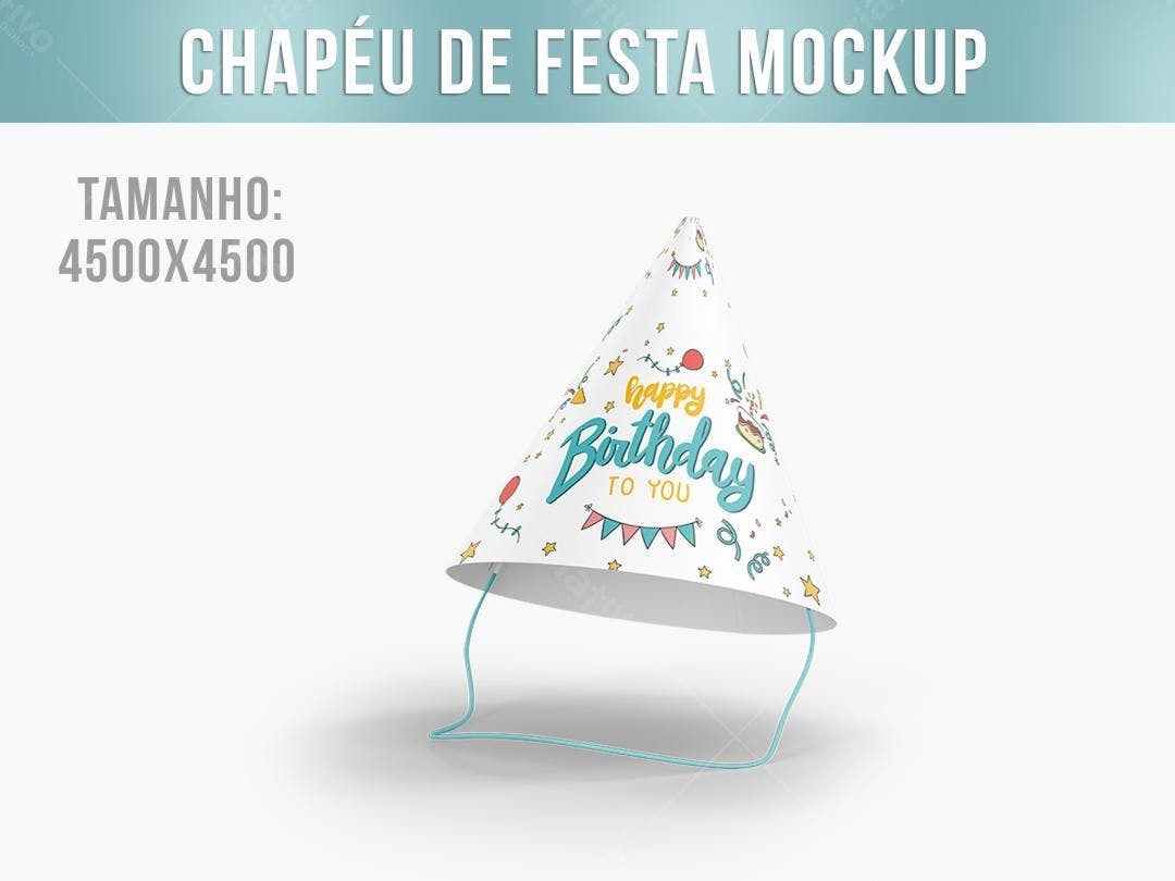 Mockup Chapéu de Festa Infantil: Design Colorido e Ilustrado