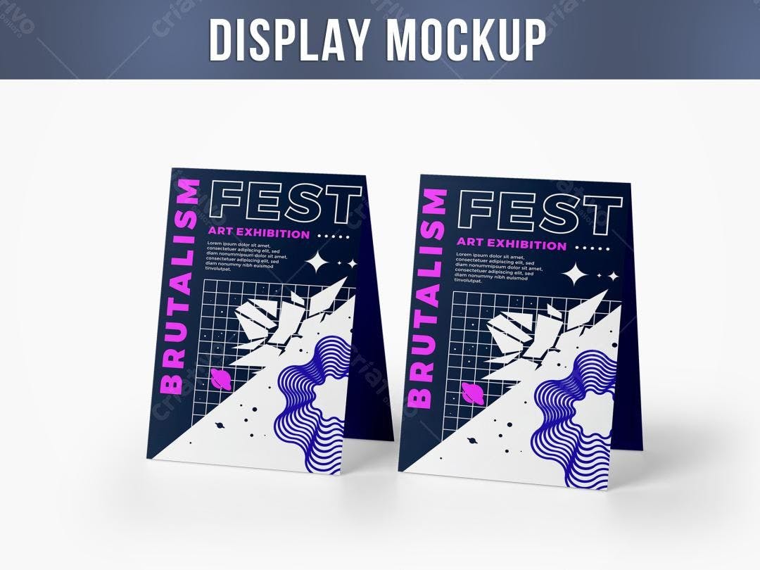 Mockup de Display de Mesa com Design Brutalista