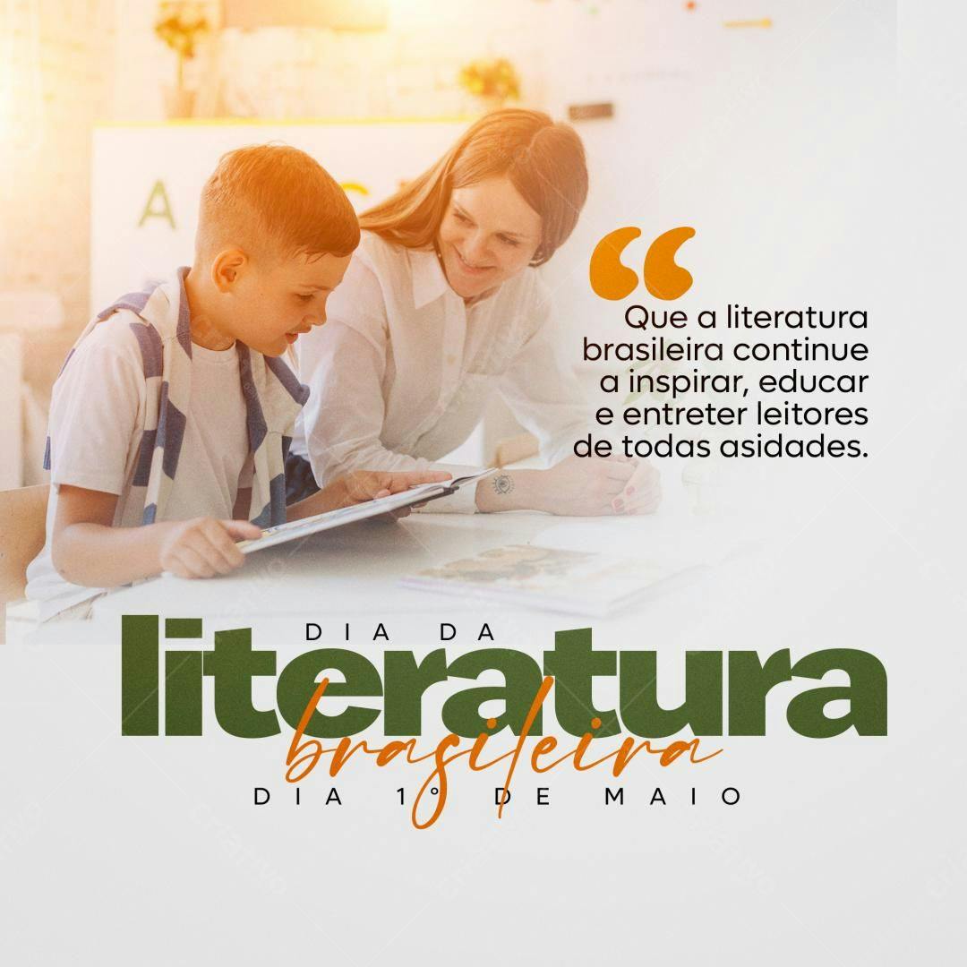 Post para o Dia da Literatura Brasileira PSD Editável