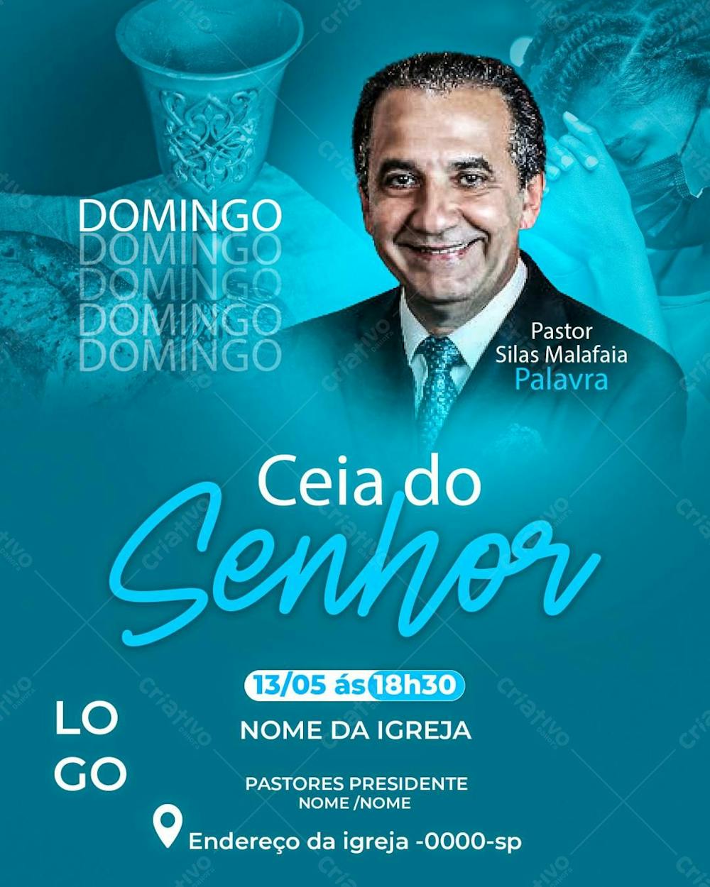 Ceia Do Senhor igreja gospel psd editável