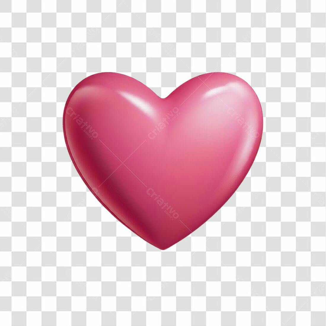 Icone Dia dos Namorados Coração Rosa PNG com fundo transparente