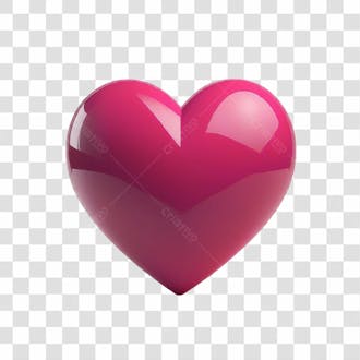 Coração rosa 3d png transparente