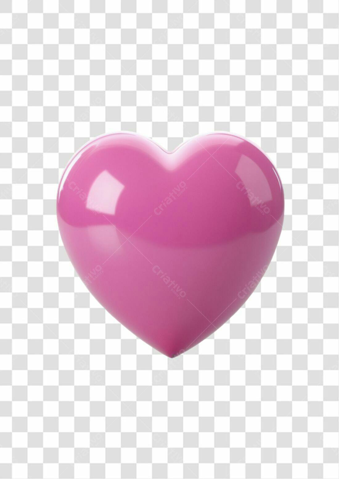 Icone Dia dos Namorados coração rosa PNG com fundo transparente