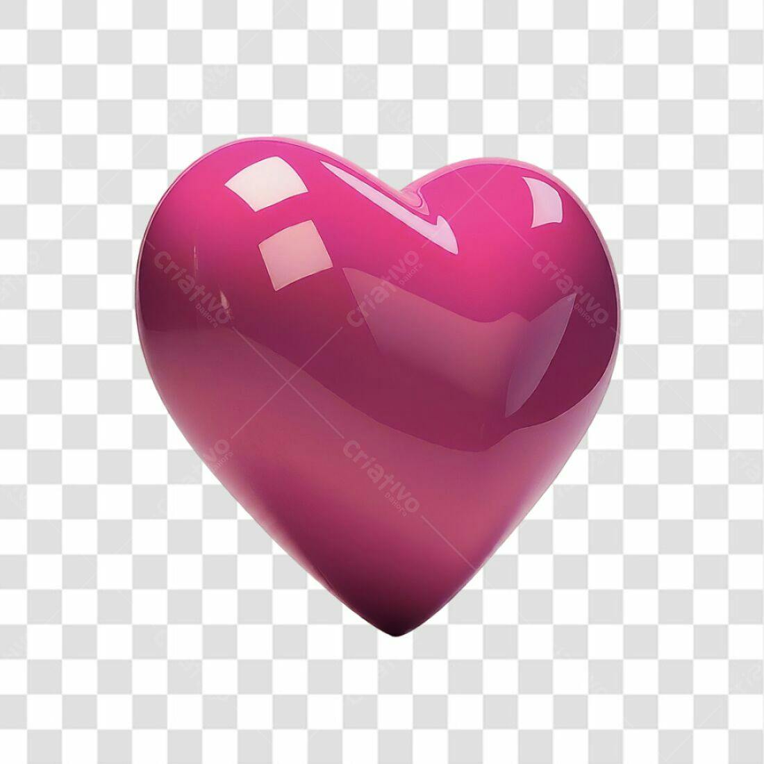 Icone Dia dos Namorados Coração Rosa PNG com fundo transparente