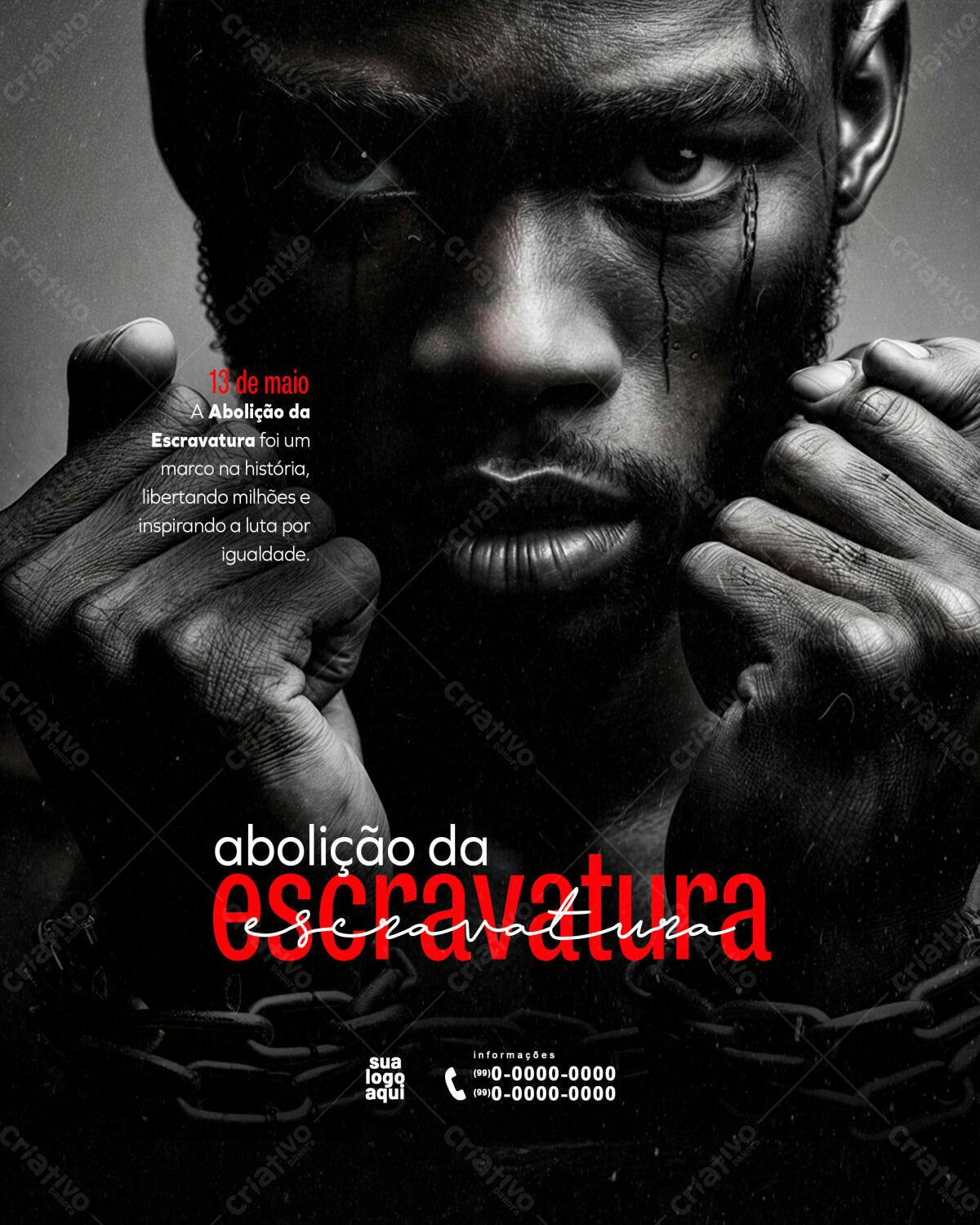 Flyer Dia da Abolição da Escravatura PSD Editável