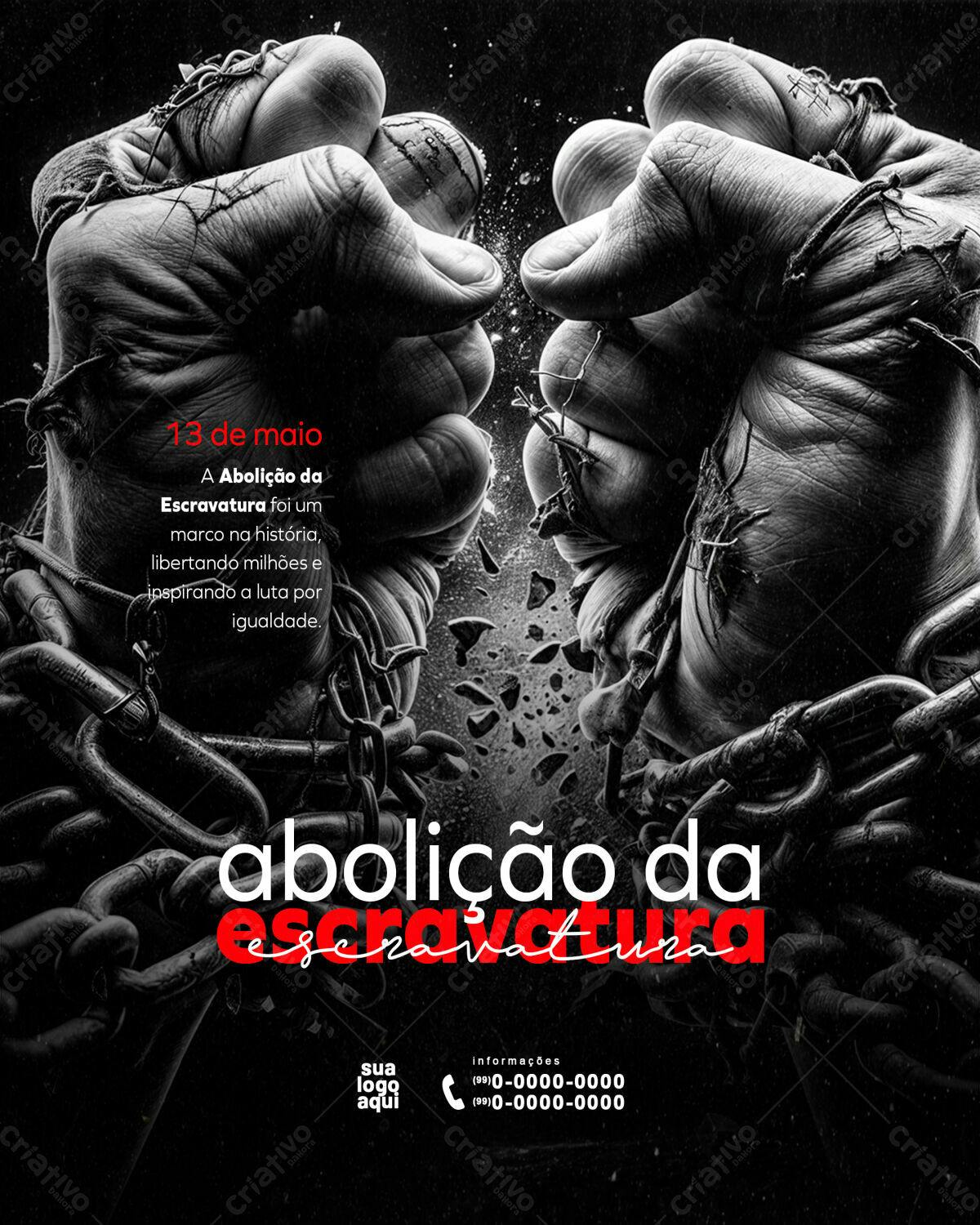 Flyer Dia da Abolição da Escravatura PSD Editável