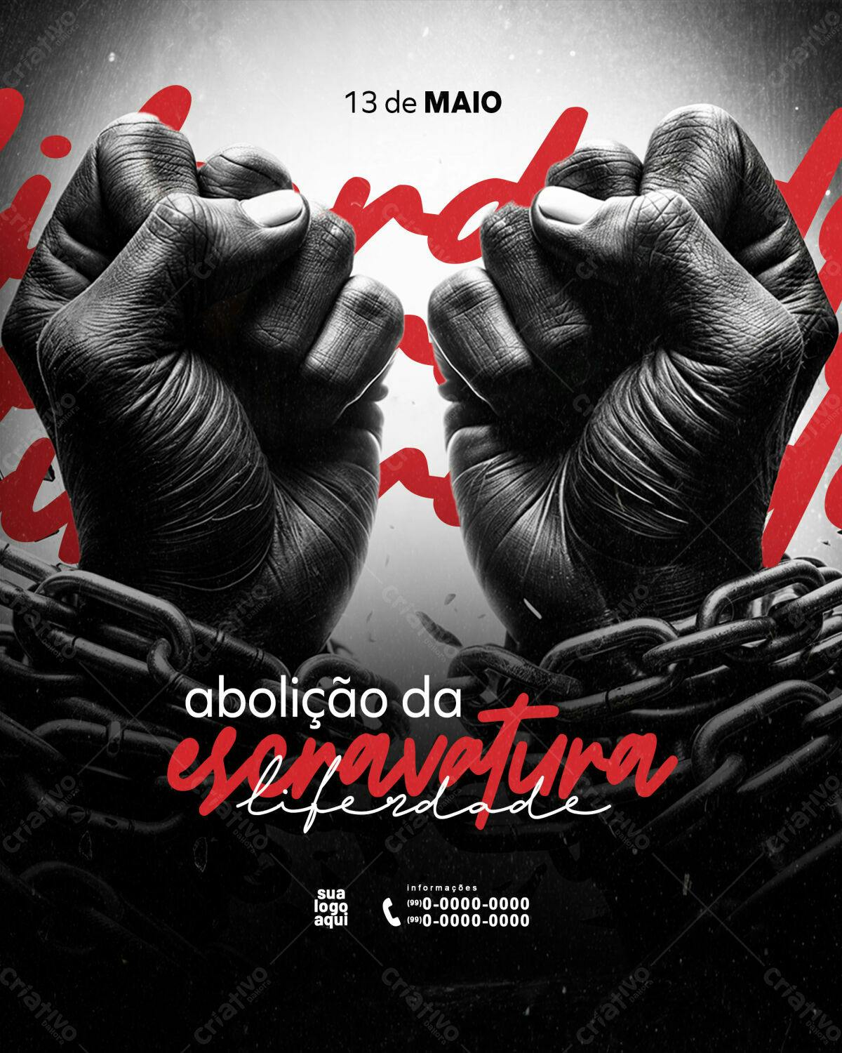 Flyer Dia da Abolição da Escravatura PSD Editável