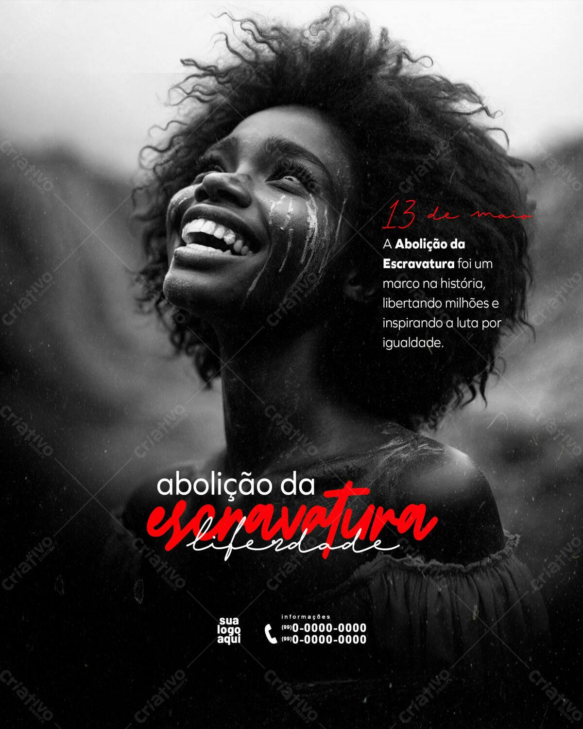 Flyer Dia da Abolição da Escravatura PSD Editável