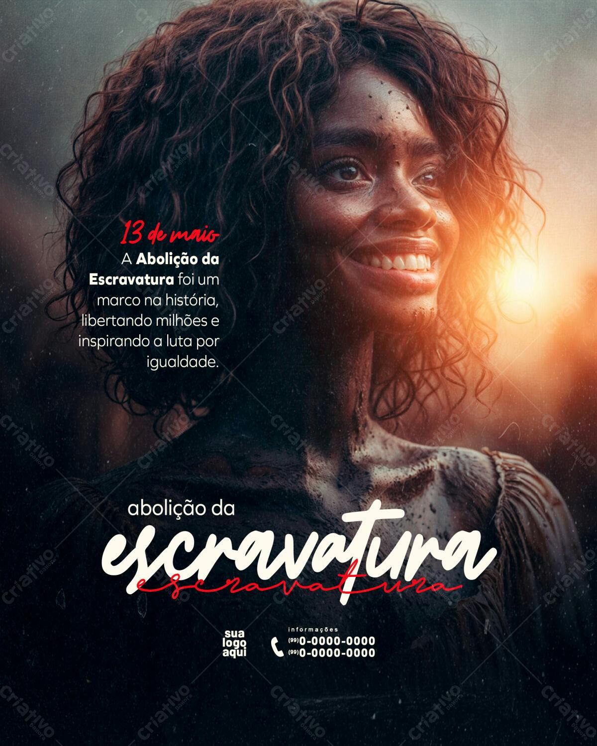 Flyer Dia da Abolição da Escravatura PSD Editável