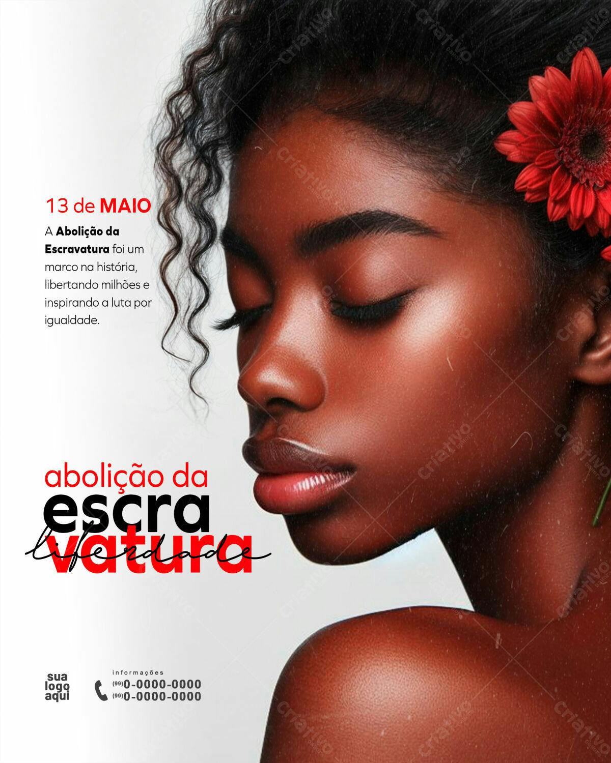 Flyer Dia da Abolição da Escravatura PSD Editável