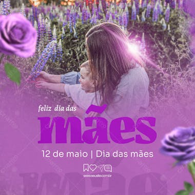 Feliz dia das mães de maio psd editável