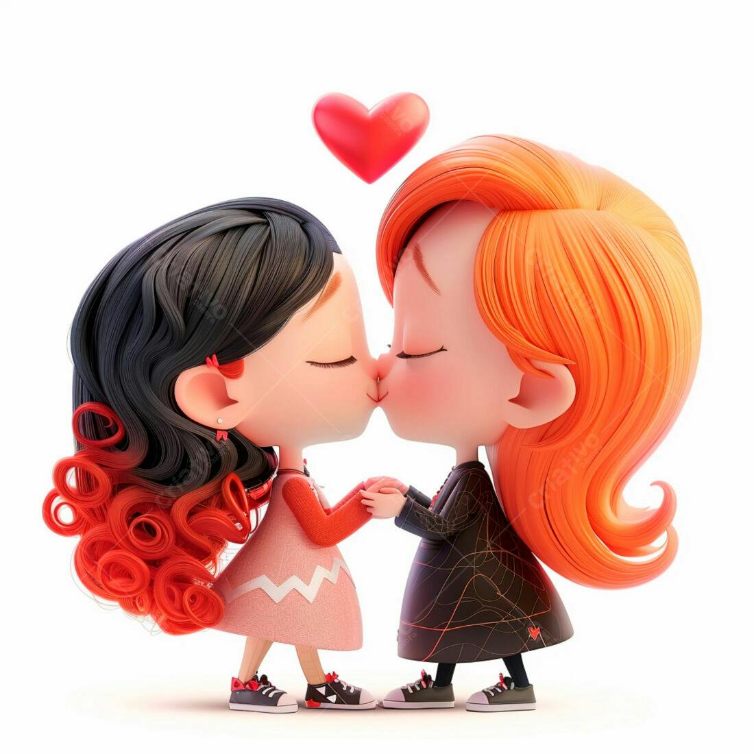 Dois meninas se beijando Dia dos Namorados