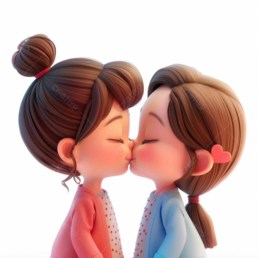 Duas meninas se beijando dia dos namorados