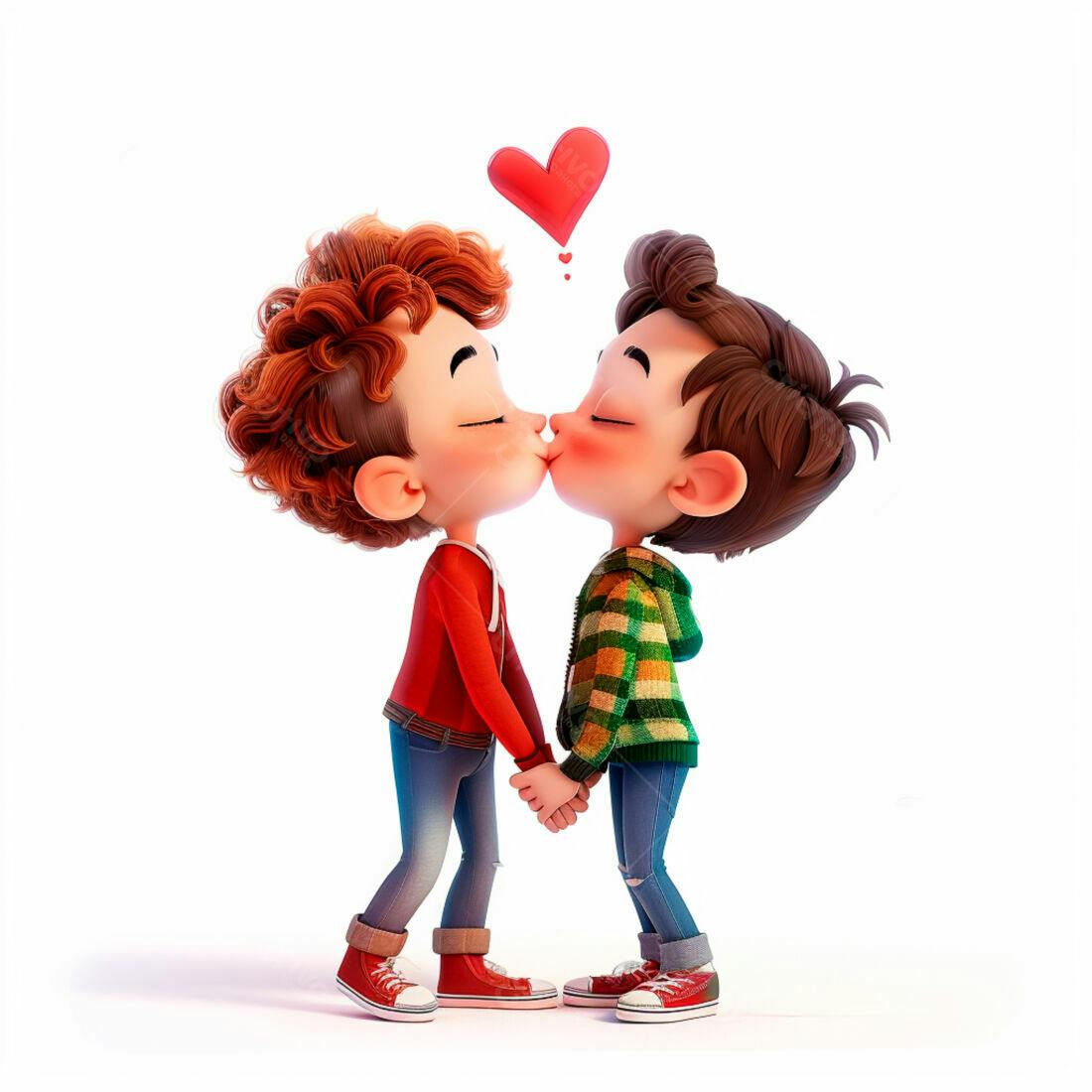 Dois meninos se beijando dia dos namorados