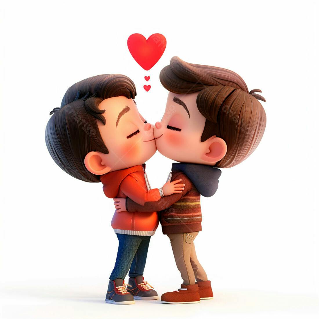 Dois meninos se beijando dia dos namorados