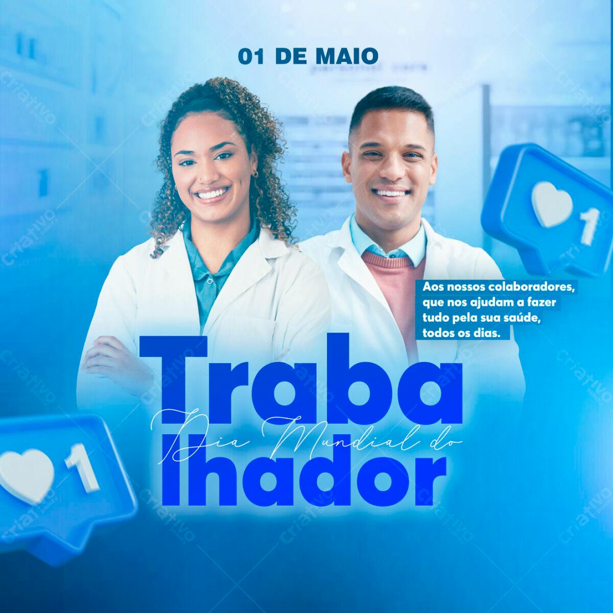 Postagem Dia do Trabalhador PSD Editável