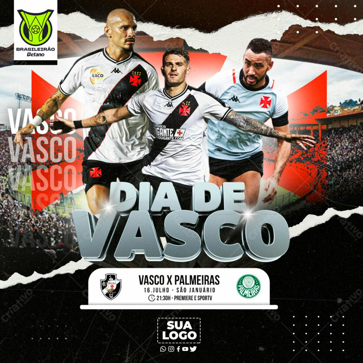Flyer Dia de Vasco x Palmeiras PSD Editável