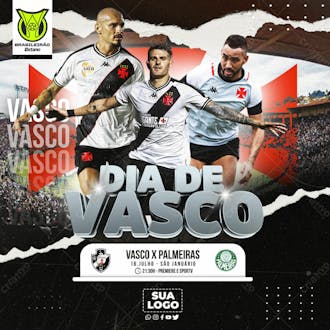 Flyer esportivo brasileirão dia de vasco stories