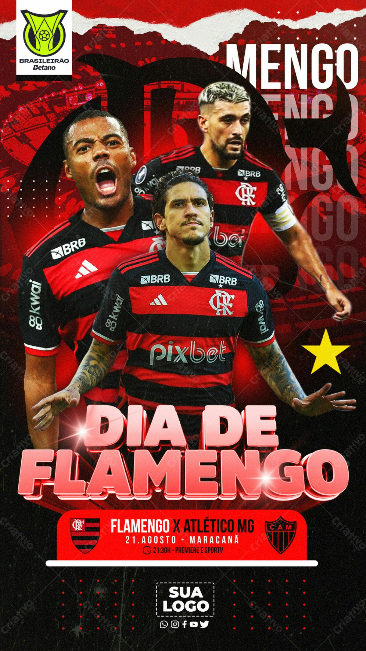Flyer Flamengo x Atlético MG PSD Editável