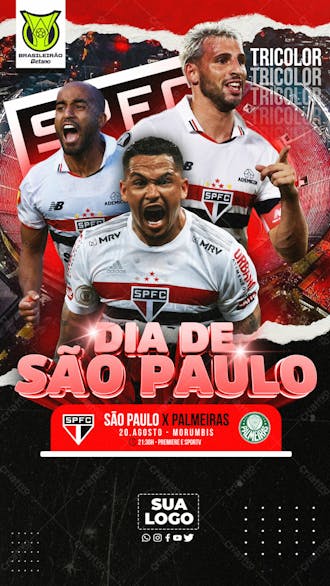 Flyer esportivo brasileirão dia de são paulo fc