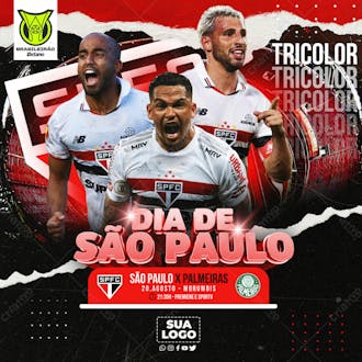Flyer esportivo brasileirão dia de são paulo fc stories