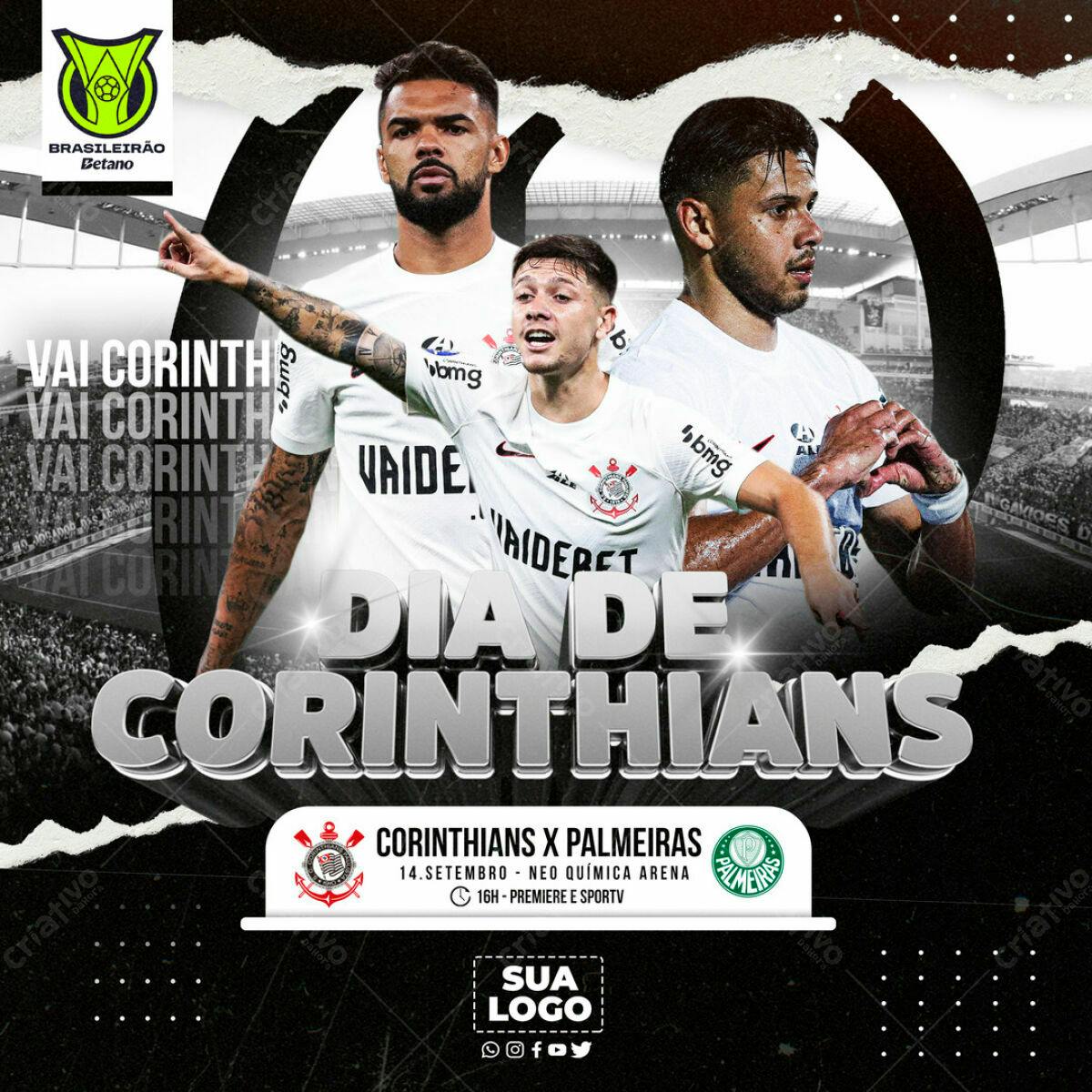 Flyer Dia de Corinthians x Palmeiras PSD Editável