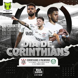 Flyer esportivo brasileirão dia de corinthians stories