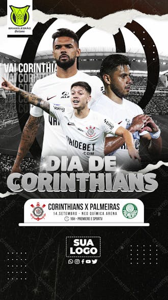 Flyer esportivo brasileirão dia de corinthians
