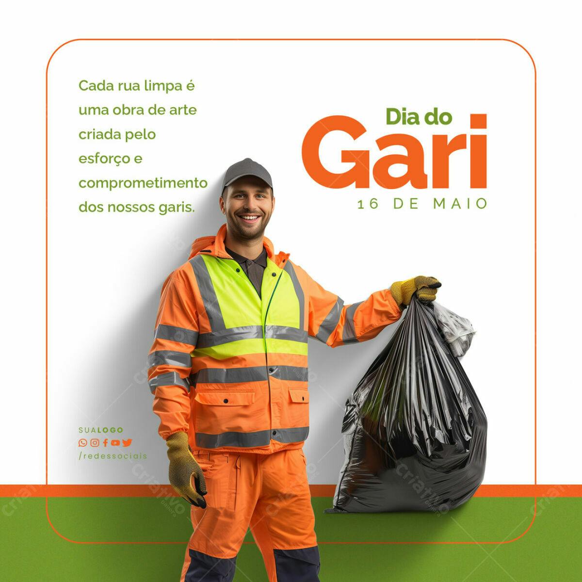 Postagem Dia do Gari PSD Editável