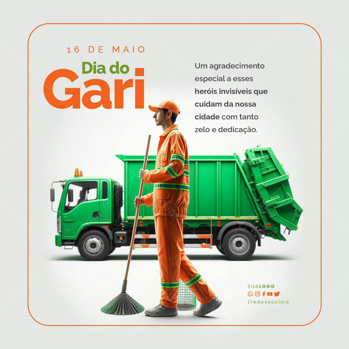 Postagem Dia do Gari PSD Editável