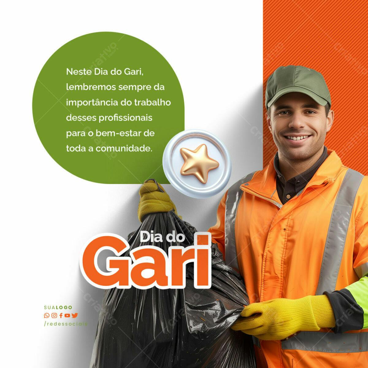 Flyer Dia do Gari PSD Editável