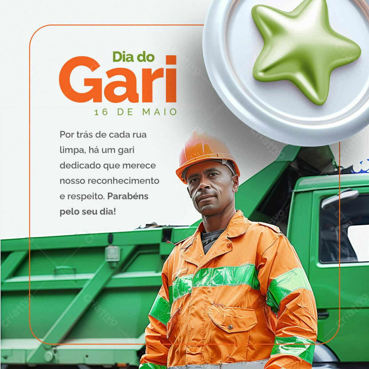 Post para Dia do Gari PSD Editável