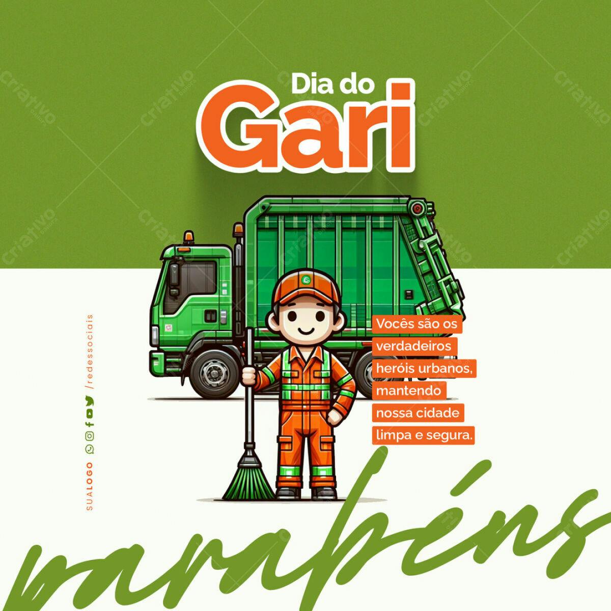 Flyer Dia do Gari PSD Editável