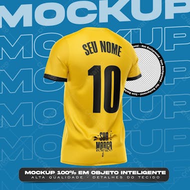Mockup camiseta esportiva futebol masculina costas