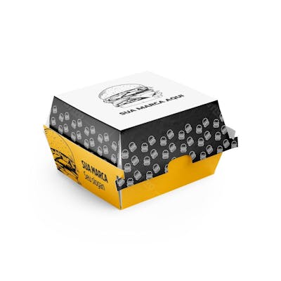 Mockup Caixa De Hambúrguer Ou Lanches