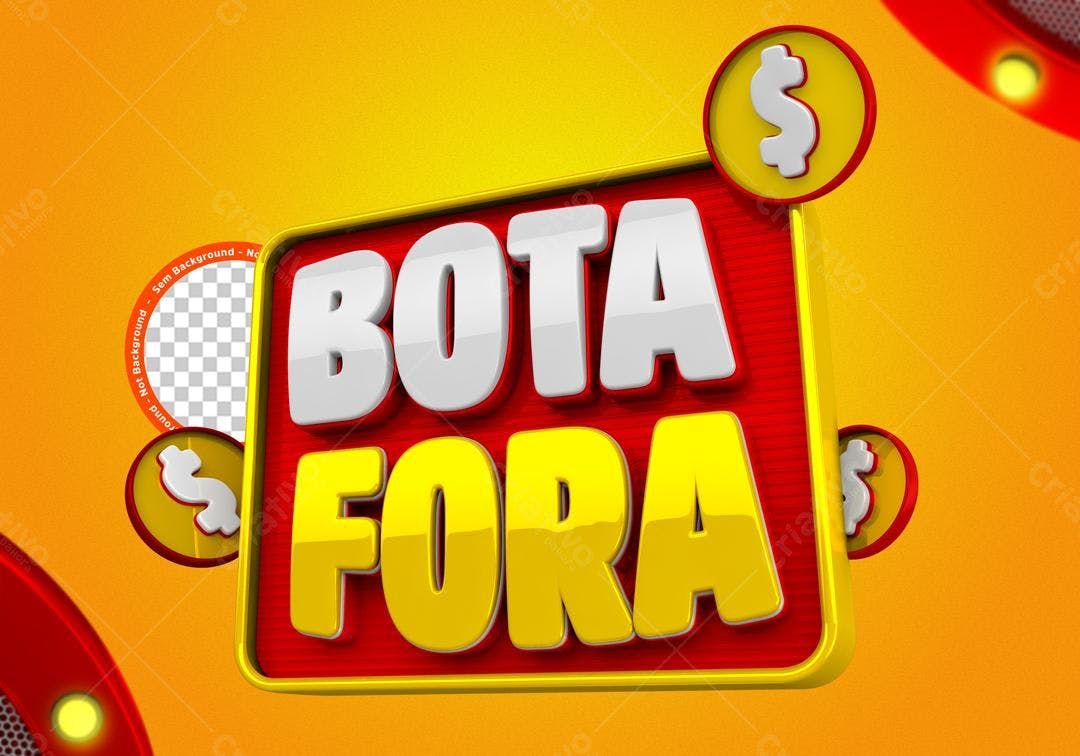 Selo 3D promocional vermelho e amarelo