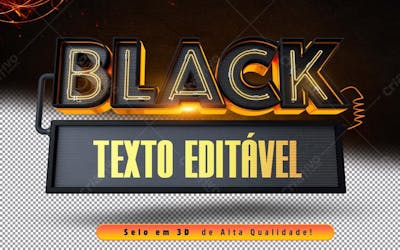 Selo Para Rede Social Blackfriday Preto E Laranja Editável